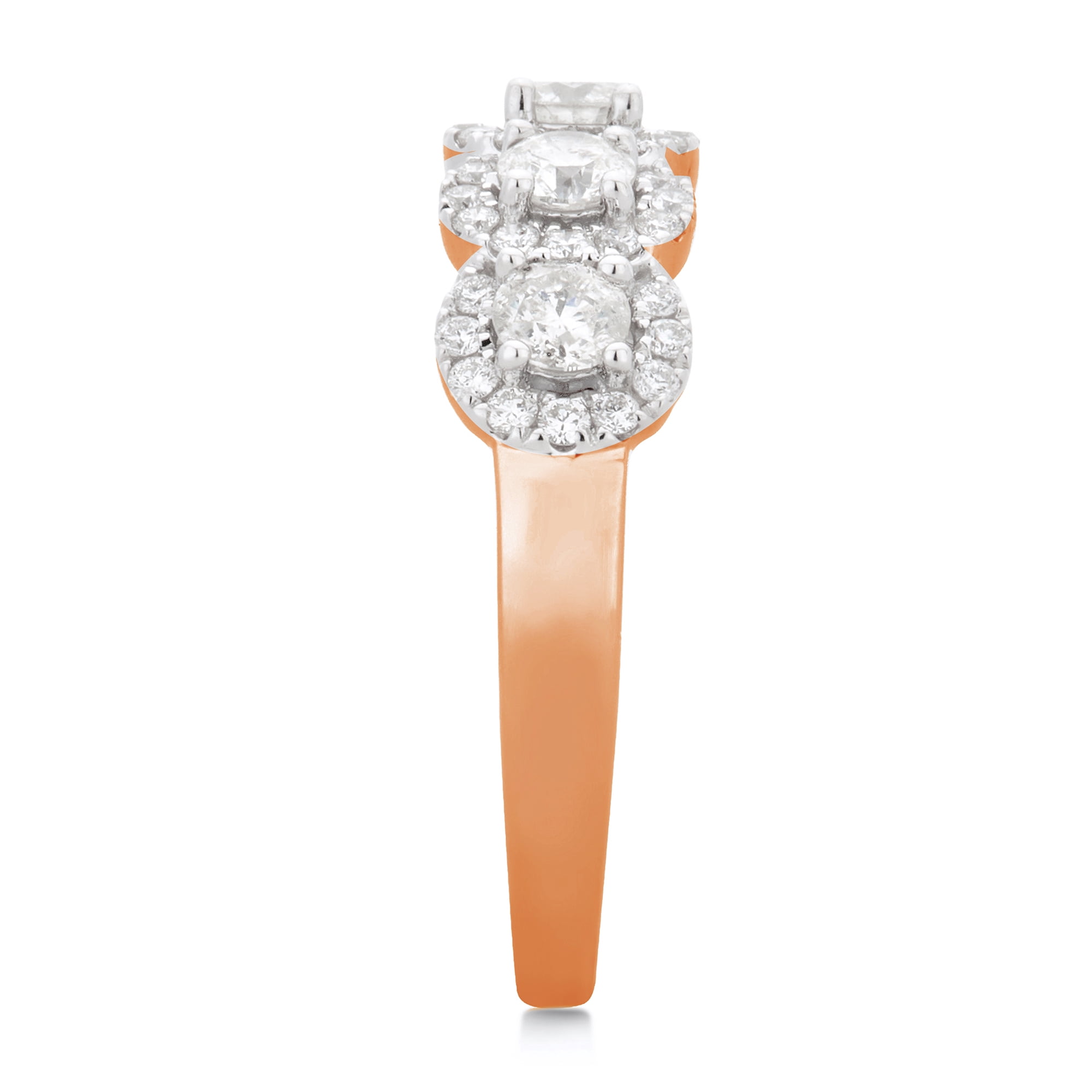 Arista 1.50 ct Round 5 Swarovski Stone Engagement Ring in Pink Sterling Silver