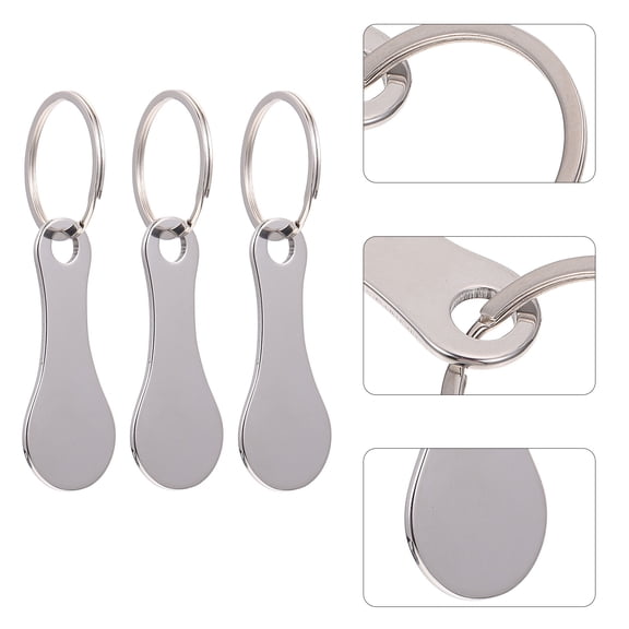ETEREAUTY 3-Piece Plated Portable Keychain Set with Shopping Cart Token for Everyday Outdoor and Daily Use