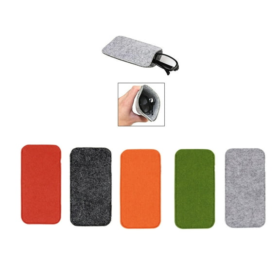 OUNONA 5Pcs Eyewear Protector Felt Glasses Case for Scratch Prevention in Assorted Color Fashion Designs