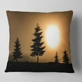 thumbnail image 2 of Designart Bright Sunrise Tree Silhouette - Landscape Printed Throw Pillow - 16x16, 2 of 5