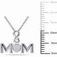 Miabella DiamondAccent Sterling Silver "Mom" Infinity Heart Pendant, 18"