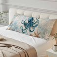 thumbnail image 5 of Teal Octopus Coastal Body Pillow Cover 20x54, Summer Beach Vintage Nautical Decorative Pillowcase with Zipper, Microfiber Pillow Protector, Soft Breathable Long Lumbar Pillowcases for Women, 5 of 9