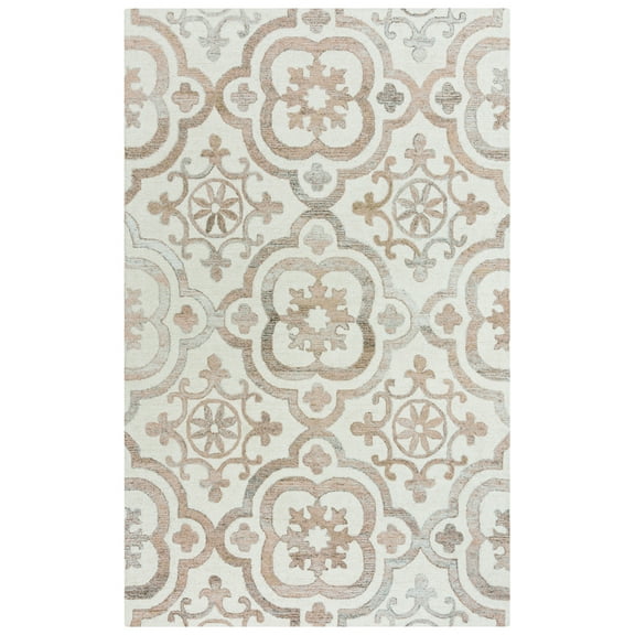 Rizzy Rugs Matrix Area Rug MRX101 Ivory Curves Angled 5' x 7' 6" Rectangle