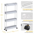 thumbnail image 4 of Carrito de almacenamiento SPACELEAD Slim de 4 niveles para oficina, cocina, gris, 4 of 6