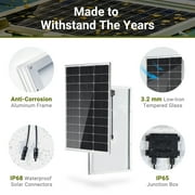TSP 100W 12 Volt Solar Panel, IP68 Waterproof, 25% High-Efficiency, Pre-drilled Holes Design, Ideal for RV, Marine, Off-Grid System
