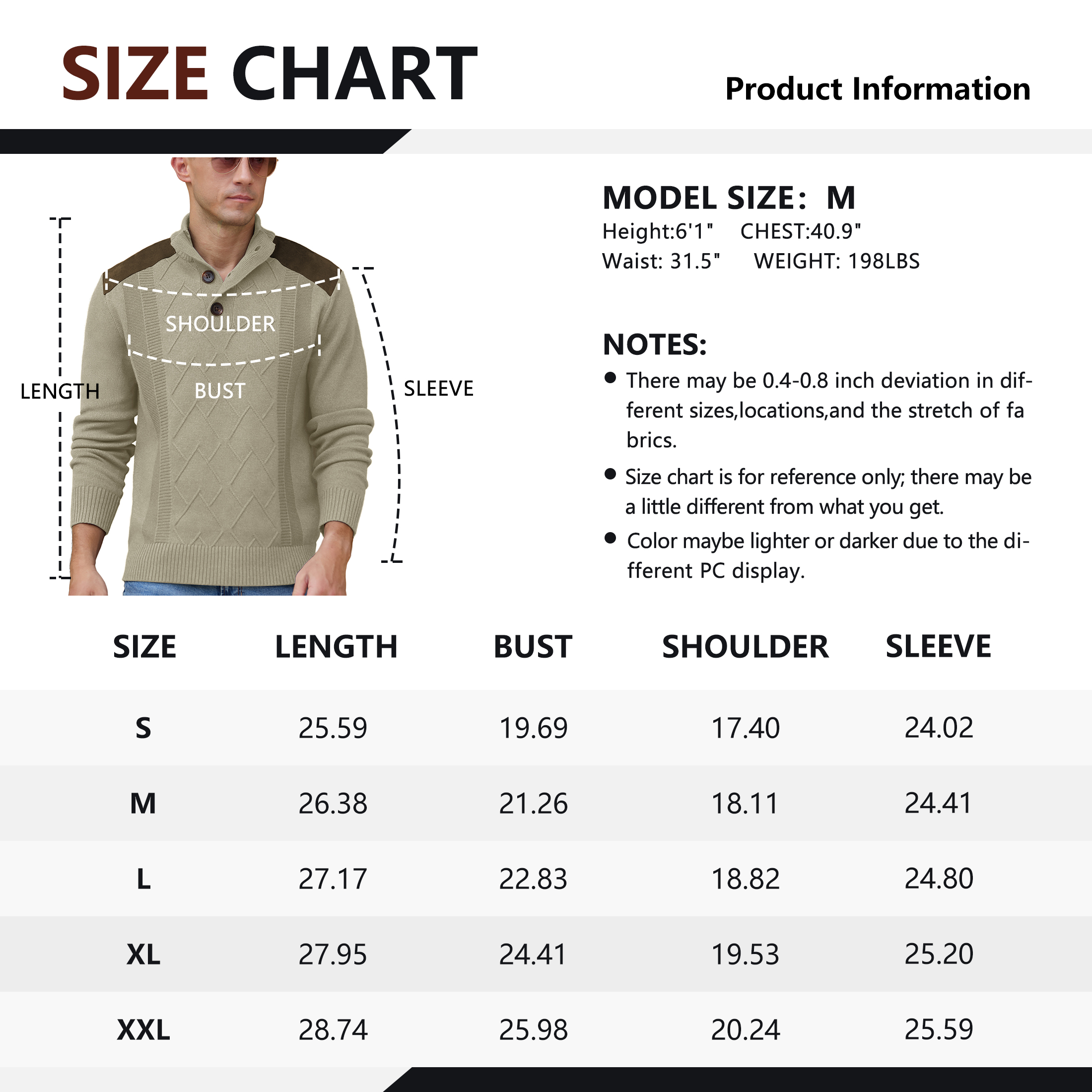 Iceglad Men's Cable Knit Pullover Sweater Stand Collar photo 6