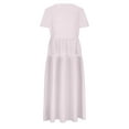 thumbnail image 6 of Womens Casual Dresses for Summer Short Sleeve Crewneck Flare Long Dress Loose Flowy Beach Sundress, 6 of 7