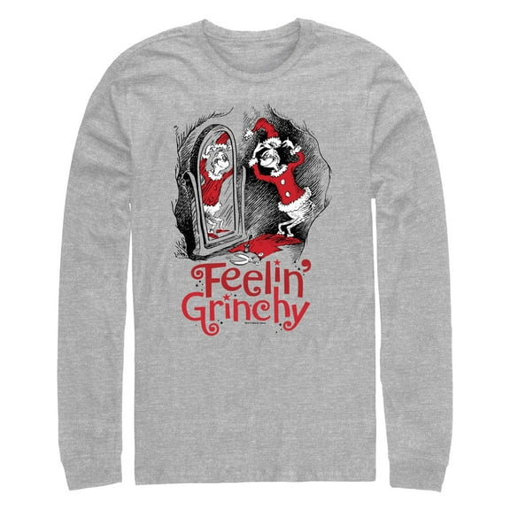 Men's Dr. Seuss The Grinch Feelin' Grinchy  Long Sleeve Shirt