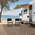 thumbnail image 5 of KUETH 5'x 8' Outdoor Rug Plastic Foldable Waterproof Outside Carpet UV Resistant Geometric Patio RV Deck Mat,COFFEE BEIGE, 5 of 6