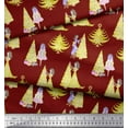 thumbnail image 3 of Soimoi Red Cotton Voile Fabric Women,Gift Box & Tree Christmas Print Sewing Fabric Yard 56 Inch Wide, 3 of 3