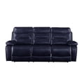 thumbnail image 2 of Motion Sofa with Leatherette Upholstery and Tufted Seat, Navy Blue, 2 of 5