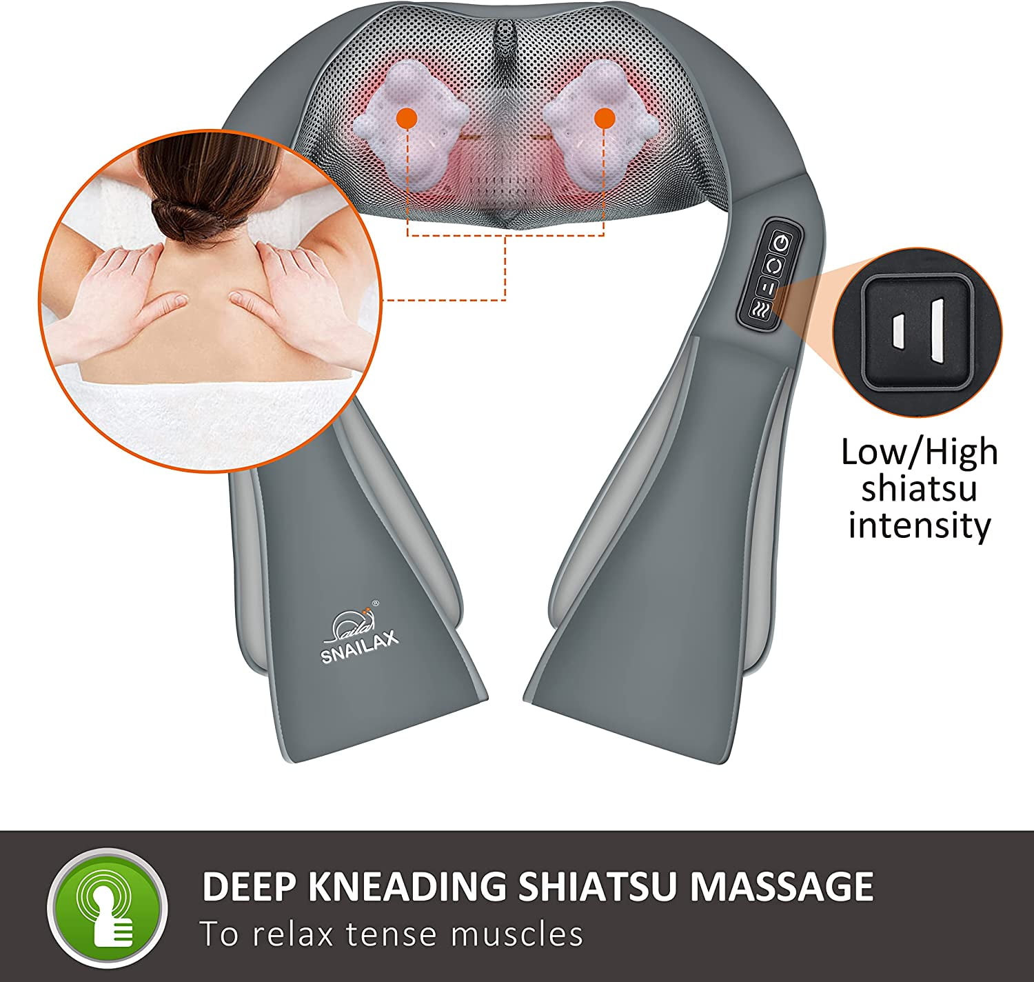 Snailax Shiatsu Full Back & Neck Massager with Heat - 233, 1 - Kroger