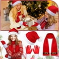 thumbnail image 4 of Diufon Christmas Hat Scarf Gloves Set Winter Santa Gifts Knitted Cap Striped Scarves and Gloves 3 Pieces for Adult, 4 of 4