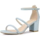 thumbnail image 1 of Sandalias Correa De Tobillo Tacón Grueso Gamuza Sintética Para Mujeres Cielo azul 36, 1 of 6