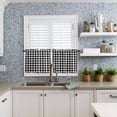 thumbnail image 6 of Half Window Curtain 36 Inches Long, Black White Plaid Window Treatment Curtain Drapes, Modern Simple Buffalo Check Gingham Small Tier Curtains for Bathroom Over Sink, 27.5"x36", 2 Panels, 6 of 7