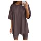 thumbnail image 1 of Conjunto deportivo de manga corta y pantalones cortos para mujer, para yoga y running - S-XXXL, 1 of 6
