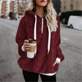 thumbnail image 2 of Sudaderas de forro polar borroso de gran tamaño para mujer con bolsillos Sudaderas con capucha de Sherpa atlético Jersey Outwear Pompotops gfhjh14100, 2 of 7