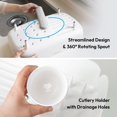 thumbnail image 6 of Split-Design Small Dish Drying Rack, Space-Saving Dish Drainer for Small Kitchen Countertops, Ideal for 1–2 Person Households or as a Secondary Rack, 9.5'' × 15.9'' × 4.9'', White, 6 of 9