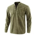 thumbnail image 1 of Camisa De Manga Larga Con Cuello Con Cordones Para Hombre, 1 of 3