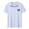 thumbnail image 5 of JOANKDMI Cute Halloween T-Shirts for Women Short Sleeve Season Letter Print Tops Casual Comfortable Crewneck Fall Festival Shirts Jack-o-Lantern Graphic Tees, 5 of 5