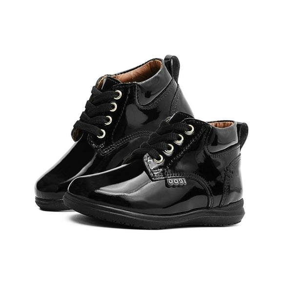 Zapato Bota Escolar Para Niño Dogi Charol Negro Soporte Arco negro 13