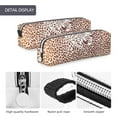 thumbnail image 4 of Cauagu Leopard Brown Print Leather Pencil Pen Case - Stationery Bag Portable Stationery Bag Big Capacity Pencil Pouch Cosmetic Organizer Bag for Men & Women, 4 of 7