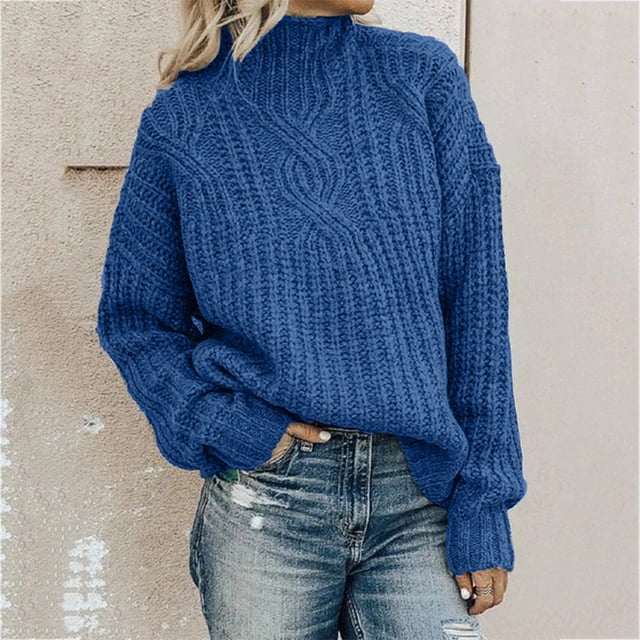 RKSTN Sweaters for Women Winter Casual Turtleneck Pullover Blouse Knitting Long Sleeve Solid Tops Sweaters Fall Sweaters