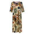 thumbnail image 4 of CHOK Femmes Robes Été Sans Manches Grande Taille en Vrac Floral Quotidien Lin Imprimé Longue Maxi Robe Décontractée Bleu XXXXL, 4 of 8
