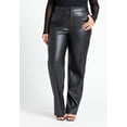 thumbnail image 2 of ELOQUII Women's Plus Size Slit Hem Faux Leather Pant, 2 of 3