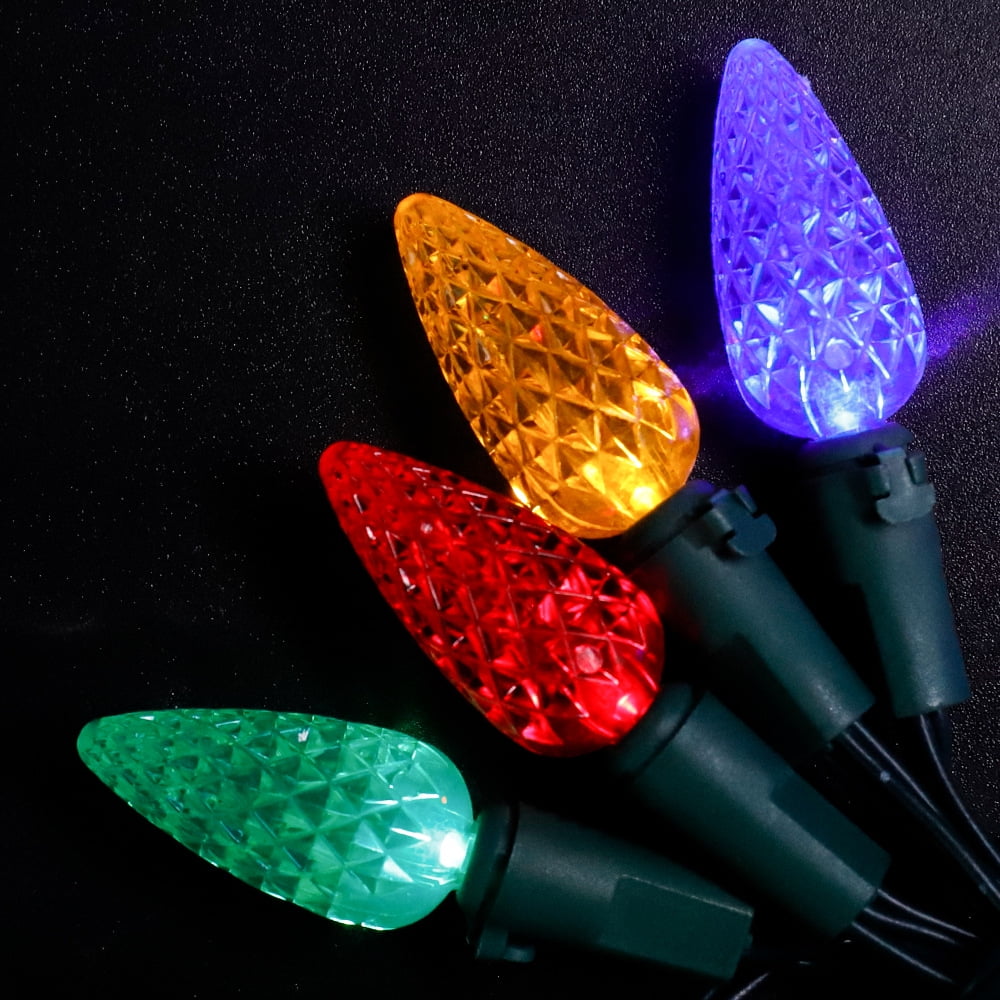 ZOELNIC Christmas Solar Lights C6 String Lights, 50 LED 23ft Strawberry Outdoor with 8 Lighting Modes, Outdoor Decorative Waterproof Solar Garden Patio Lights