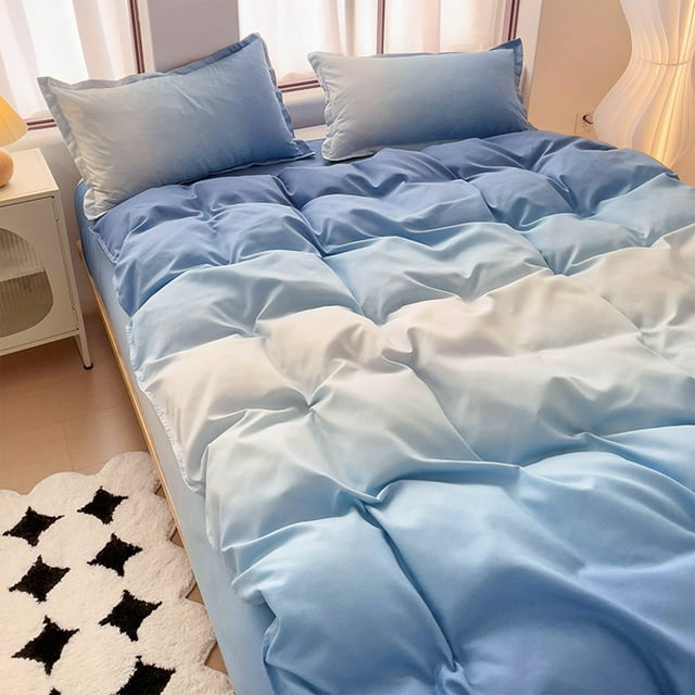 Suitable For 70.86 Inch Bed Type In Student Dormitories Comfortable And Soft Four Piece Bedding Set Fresh Color Washed