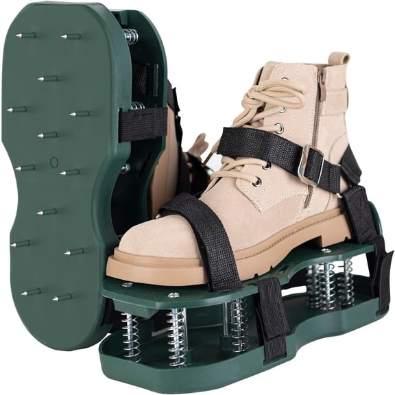 RAINBEAN Lawn Aerator Shoes, One-Size-Fits-All Lawn Aerator Spike Shoes with Spring Base, Gardening Premium Tools