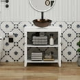 thumbnail image 5 of ELECWISH 30 Inches Bathroom Vanity in White Finish with Glass Boat-Shaped Vessel Sink, Single Bathroom Vanity with Top, 2-Door Cabinet, 5 of 12