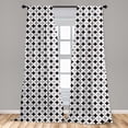 thumbnail image 5 of Ambesonne Mid Century Curtains, Retro Style Atomic, Pair of 28"x63", Pale Grey Black Red, 5 of 5