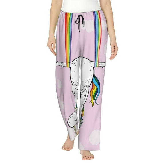 Fotbe Aerial Yoga for Unicorn Women's Pajama Pants,Sleepwear Pants,Pj Bottoms Drawstring And Pockets-