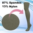 thumbnail image 2 of EMEM Apparel Women's Ladies Opaque Stretchy Nylon Over-The-Knee Thigh High Hosiery Stockings Trouser Socks Tights, 2-Pairs Olive, 2 of 5