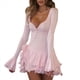 thumbnail image 2 of Vestido Gótico para Mujer, Acampanada, Cintura Corta, Larga, Corte A, Estilo Vintage Rosa L, 2 of 10
