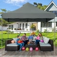 thumbnail image 3 of Costway Toldo de 3 mx 3 m, toldo emergente,  toldo con bolso con ruedas, toldo plegable portátil, tienda de campaña con dosel impermeable 3 mx 3 m, gazebo para exteriores, toldo con ajustable altura, 3 of 4