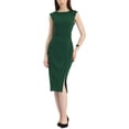 thumbnail image 1 of INSPIRE CHIC Robe Fourreau de Travail à Col Rond pour Femme Coupe Ajustée Sans Manches Robes Crayon Vert Foncé m, 1 of 5