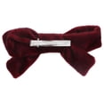 thumbnail image 2 of Motique Accessories Faux Fur Hair Bow Hair Clip, Alligator Clip-One Size, for Teen Girls-Burgundy, 2 of 3