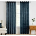 thumbnail image 2 of Vargottam Cotton Rod Pocket/Back Tab Curtains - 96" Floor-Length Drapes for Long Doors or Large Windows - Light Filtering, 3-in-1 Header - Set of 2, 52"x96" - Floral Motif Pattern (Blue), 2 of 8