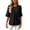 #0212-Black, variant on Shihyeh Womens Tops Dressy Casual Pleated Scoop Neck 3/4 Sleeve Summer Shirts Office Work Blouses