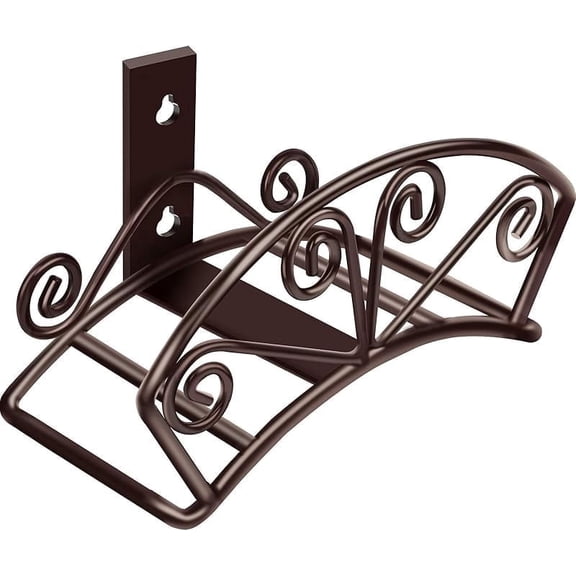 Funpisea Heavy Duty Wall Mount Metal Garden Hose Holder Decorative Durable Storage for Outside Yard Brown