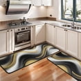 thumbnail image 3 of Kitchen Rugs Sets Of 2,Black Marble Gold Wave Pattern Anti Fatigue Kitchen Mat Rugs Non Slip Washable,Decorative Kitchen Floor Mats for Kitchen,Sink,Laundry,17"x47"+17"x47", 3 of 5