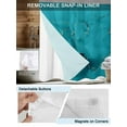 thumbnail image 3 of No Hook Cloth Fabric Shower Curtain with Snap in Liner, Turquoise Marble Waterproof Shower Curtains Set with See Through Top Window, Minimalist Abstract Golden Fluid Art Bath Curtains Shower 54"x78", 3 of 6