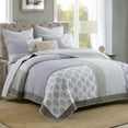 thumbnail image 4 of Bedduvit Purple Gray Queen Quilt - 100% Organic Cotton Floral Real-Patchwork Plaid Reversible Quilted Bedspread for Queen Size Bed, Modern Farmhouse Lightweight All-Season 3-Piece Comforter Set, 4 of 10