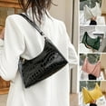 thumbnail image 2 of MesaSe Women Handbag Glossy Textured Faux Leather Solid Color Zipper Gift Large Capacity Ladies Single Shoulder Bag Purse Dating Use, 2 of 11