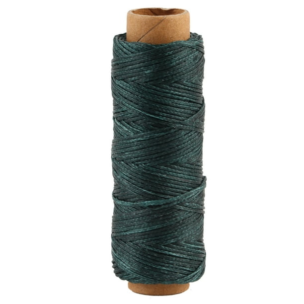 Hilo de cera para coser Nikou plano para artesanía en cuero Verde oscuro 1 mm 50 m
