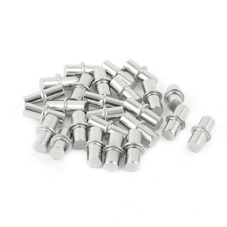 

6mmx15.4mm Metal Cylindrical Shape Shelf Holder Support Pins Studs 25Pcs