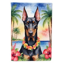 Doberman Pinscher Luau House Flag